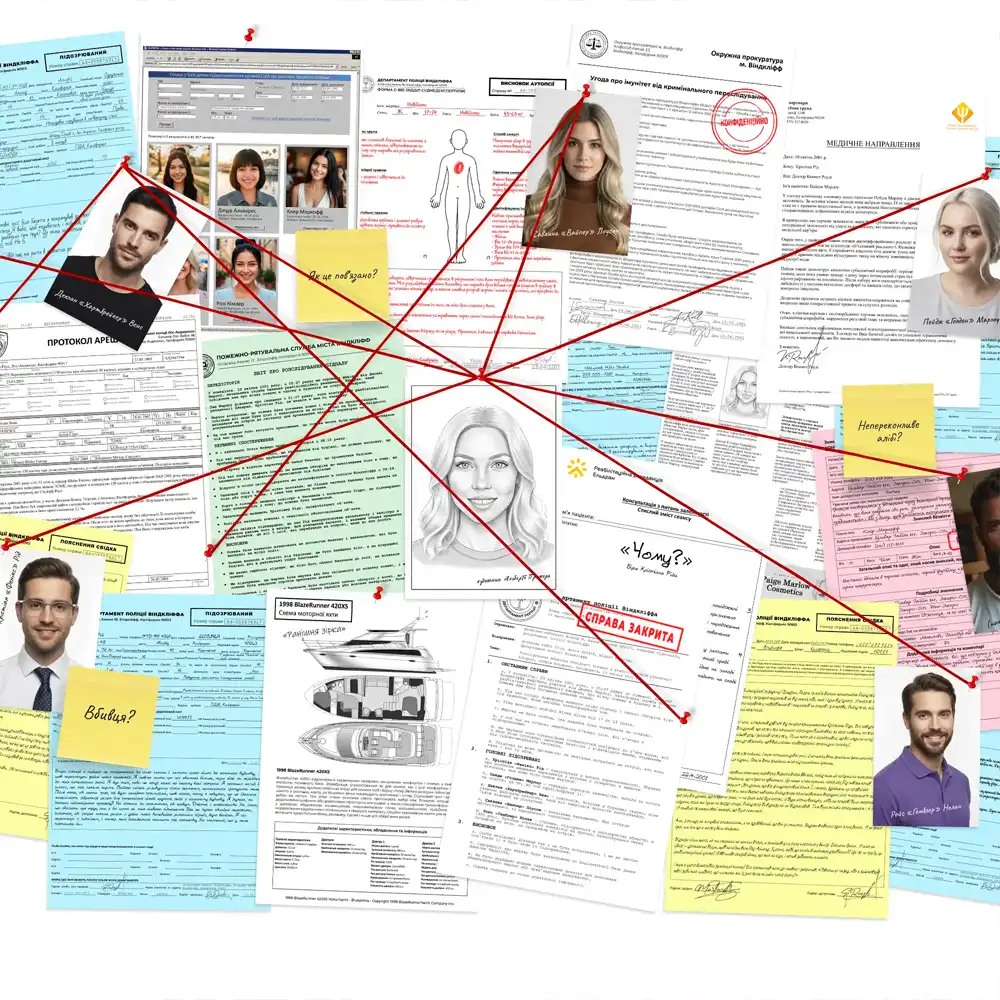 Компоненти гри: докази та матеріали справи Ельдранн